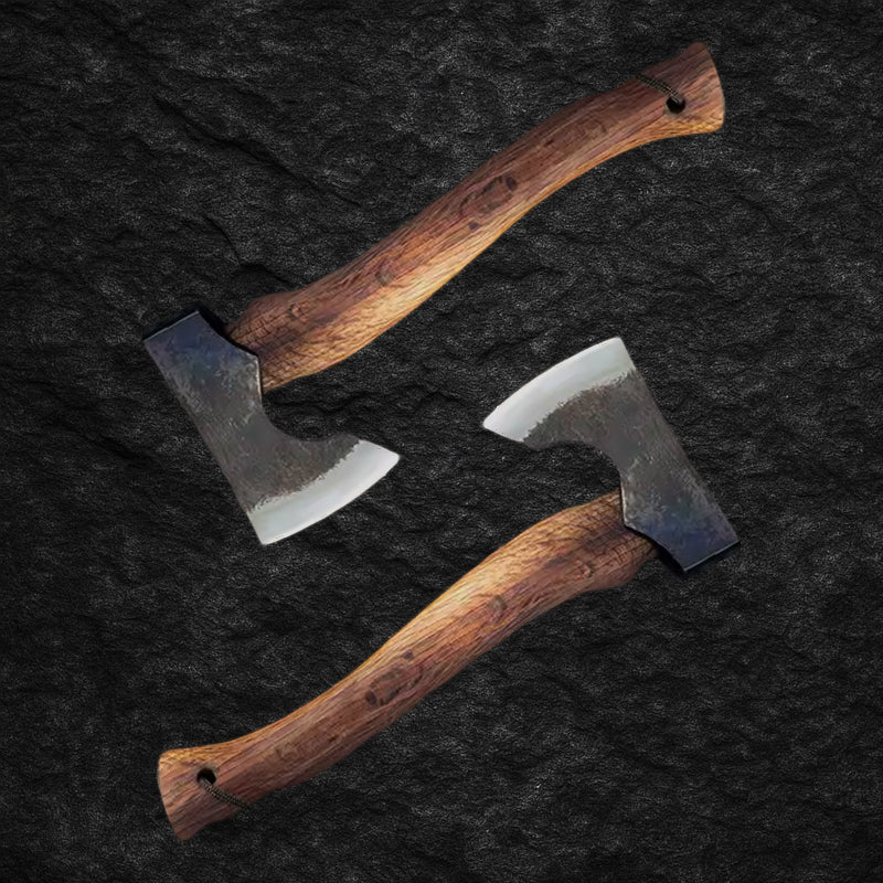 Viking Nord-Axt DRAKSLICE im Doppel – handgeschmiedete Wikinger-Äxte mit robustem Holzstiel