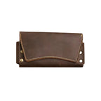 Echt-Leder Gürtel-Tasche | VIKING – braune Ledertasche mit Gürtelclip, Vorderansicht