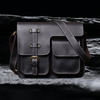 Echtleder Tasche Herren aus Rindsleder – Frontansicht in Farbe Schwarz