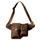 Echtleder Umhängetasche Herren aus Crazy Horse Rindsleder – getragen am Schulterriemen