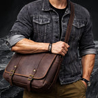 Echtleder Schultertasche am Körper getragen – Herren Umhängetasche aus echtem Leder