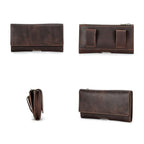 Gürtelclip Geldbörse | FJÄLL-RIND – Vorder- und Seitenansicht der Echtledertasche