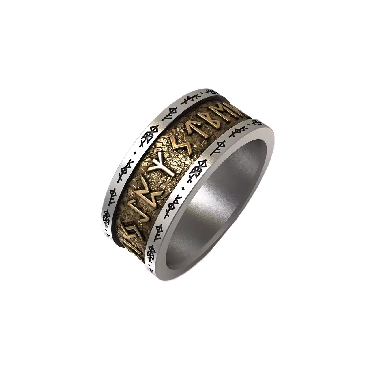 Runen Ring VIKING aus 925 Silber – Wikinger Schmuck mit nordischen Symbolen, detailreiches Runen-Design, massiver Silberring für Männer und Frauen