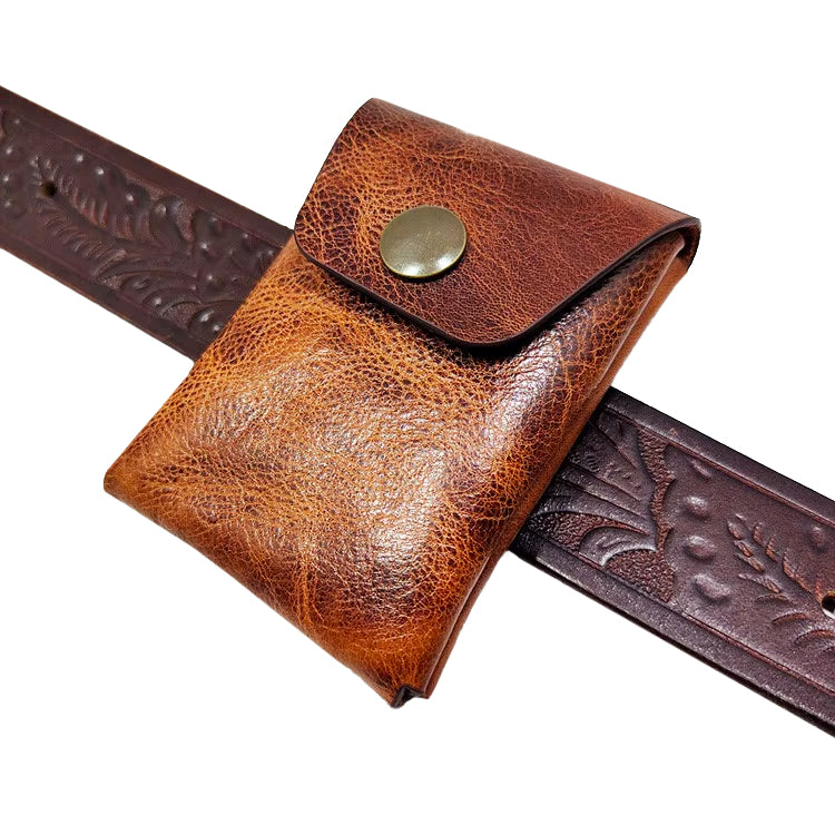 Wikinger Ledertasche | Braun – rustikale Gürteltasche aus Echtleder für Gürtelbefestigung