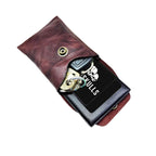 Wikinger Ledertasche | Braun – kleine Gürteltasche für Karten und Münzen, Wikinger-Design