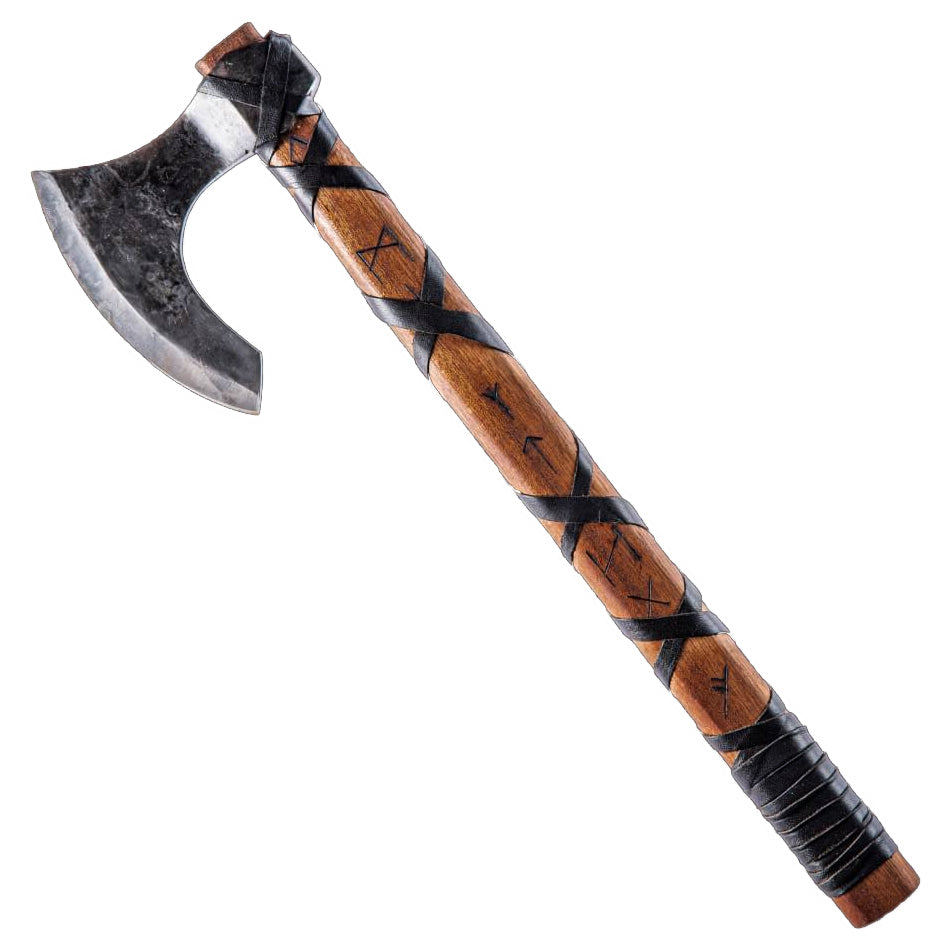 Wikinger Axt RAGNAR schwere Kampf-Axt mit Ledergriff