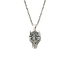 Wolfskopf-Anhänger an langer Silberkette – Wikinger Amulett aus 925 Sterling Silber