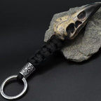 Wikinger Schlüsselanhänger Raven Skull kaufen – Raben-Schädel Odin auf Stein im Wikinger-Stil