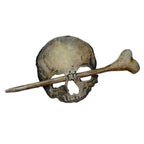 Totenschädel Wikinger Haarklammer mit Knochenstab – rustikales Haar-Accessoire im nordischen Stil