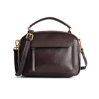 Schwarze Echtleder Handtasche Damen aus Rindsleder, elegante Umhängetasche