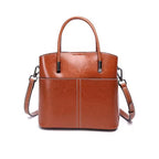 Echtleder Tasche Damen Braun – strukturierte Handtasche aus echtem Rindsleder frontal