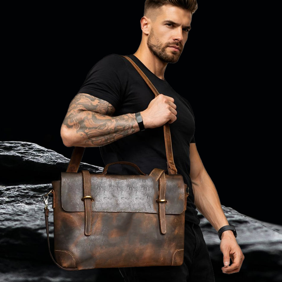 Herren Echtleder Umhängetasche seitlich getragen Business Tasche aus Leder