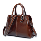 Echtleder Handtasche Damen in Coffe-Brown, Leder Schulter- und Umhängetasche