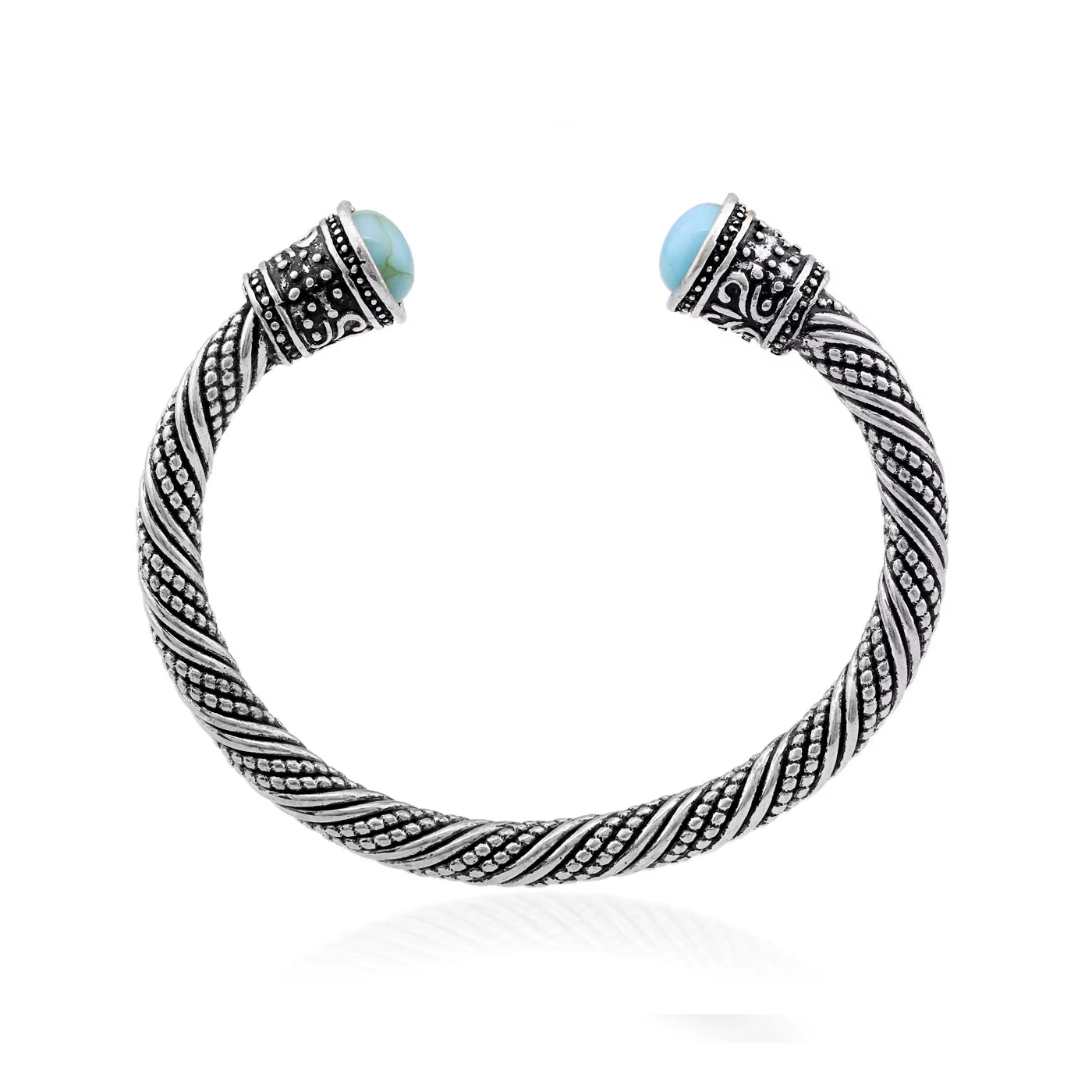 Wikinger Armring Damen FREYA in Silber mit Stein – nordischer Armschmuck für Frauen